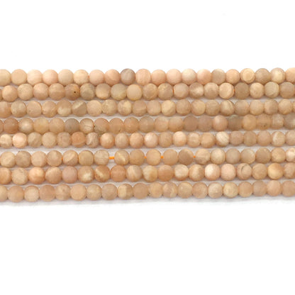 CMS59 Moonstone Gemstone Beads Matte Round 6mm 15.5" Strand