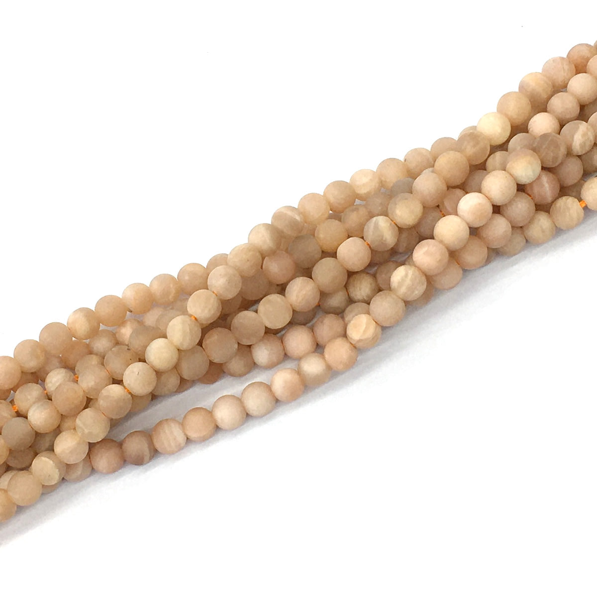 CMS59 Moonstone Gemstone Beads Matte Round 6mm 15.5" Strand