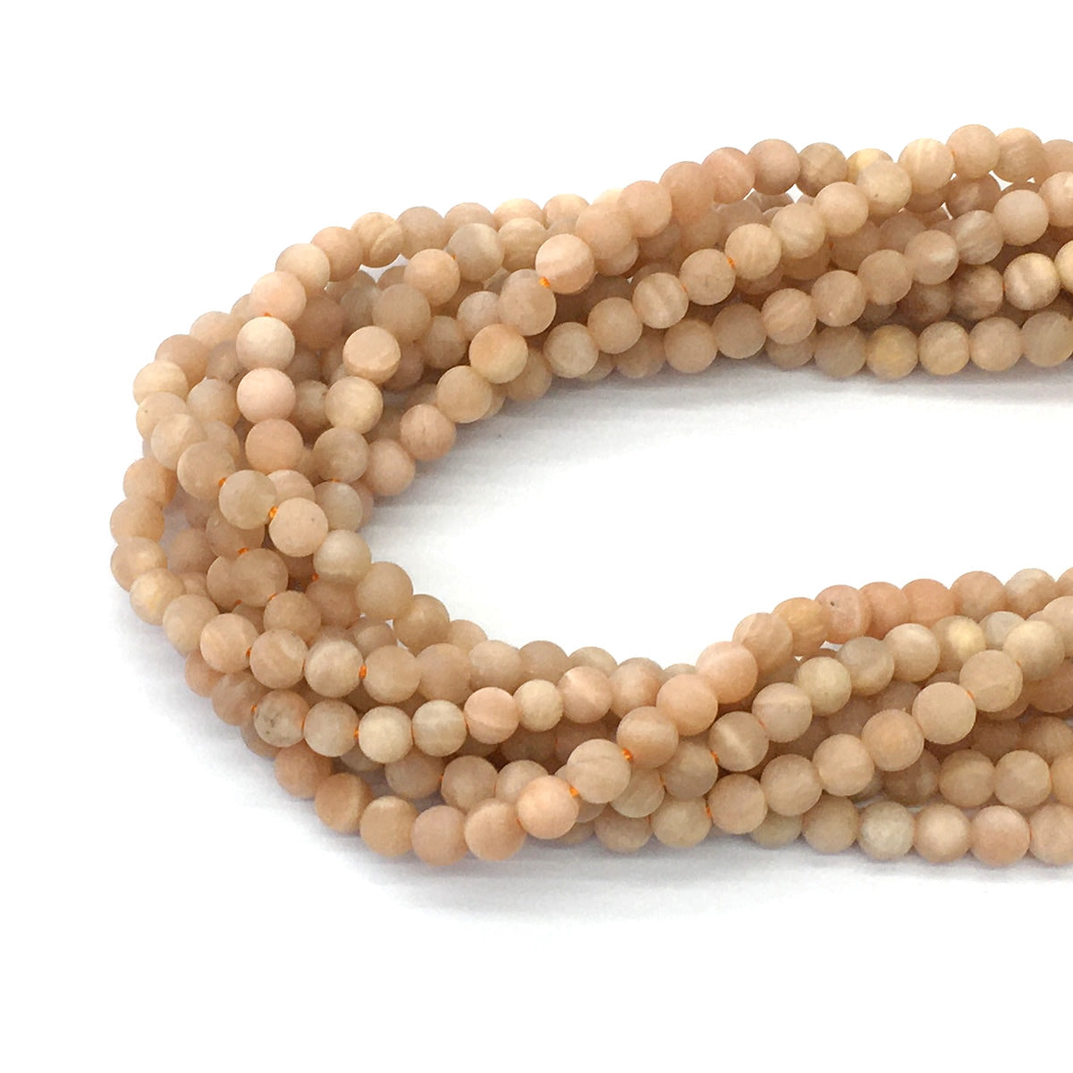 CMS59 Moonstone Gemstone Beads Matte Round 6mm 15.5" Strand