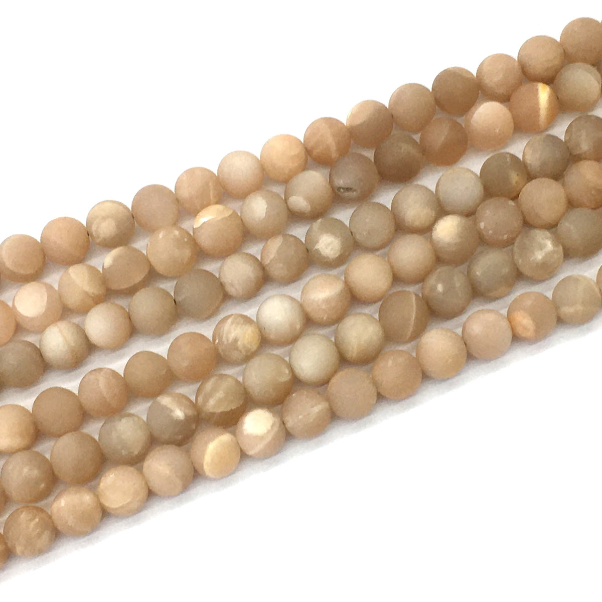 CMS60 Moonstone Gemstone Beads Matte Round 8mm 15.5" Strand