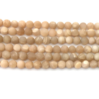 CMS60 Moonstone Gemstone Beads Matte Round 8mm 15.5" Strand