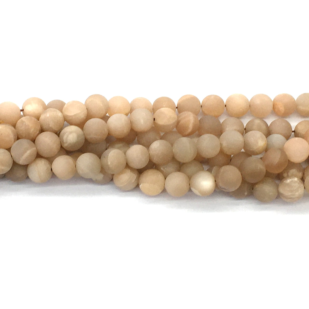 CMS60 Moonstone Gemstone Beads Matte Round 8mm 15.5" Strand