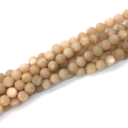 CMS60 Moonstone Gemstone Beads Matte Round 8mm 15.5" Strand