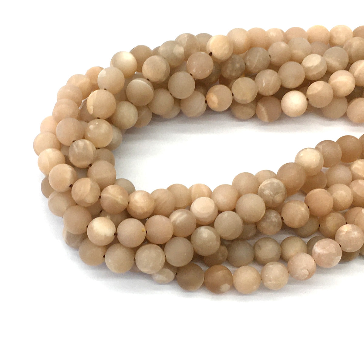 CMS60 Moonstone Gemstone Beads Matte Round 8mm 15.5" Strand