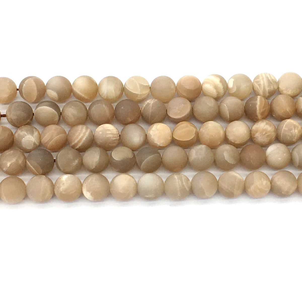 CMS61 Moonstone Gemstone Beads Matte Round 10mm 15.5" Strand