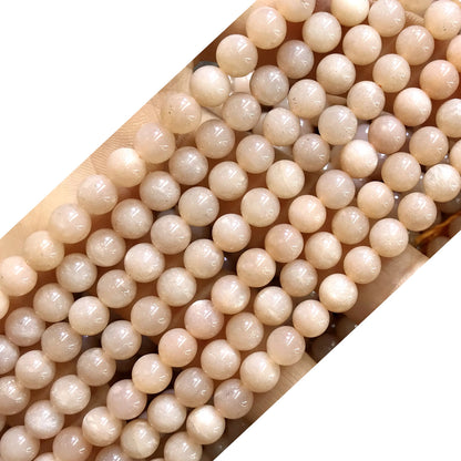 CMS66 Moonstone Gemstone Beads Smooth Round 6mm 15.5" Strand