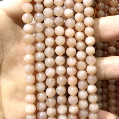 CMS66 Moonstone Gemstone Beads Smooth Round 6mm 15.5" Strand