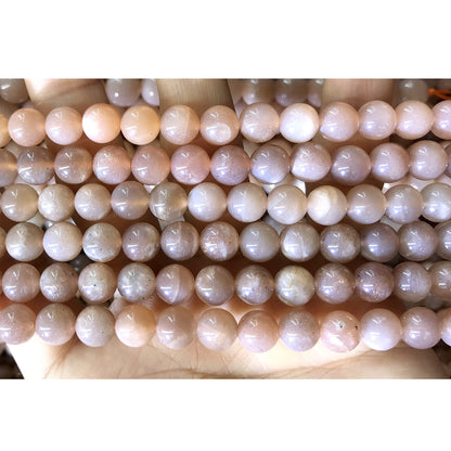 CMS67 Moonstone Gemstone Beads Smooth Round 8mm 15.5" Strand