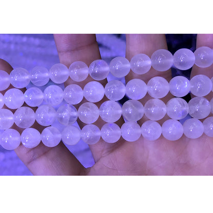 CMS82 White Moonstone Gemstone Beads Smooth Round 8mm 15" Strand