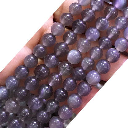 CMS88 Black Moonstone Beads Smooth Round 6mm 15" Strand