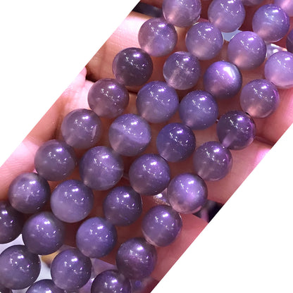 CMS89 Black Moonstone Beads Smooth Round 8mm 15" Strand