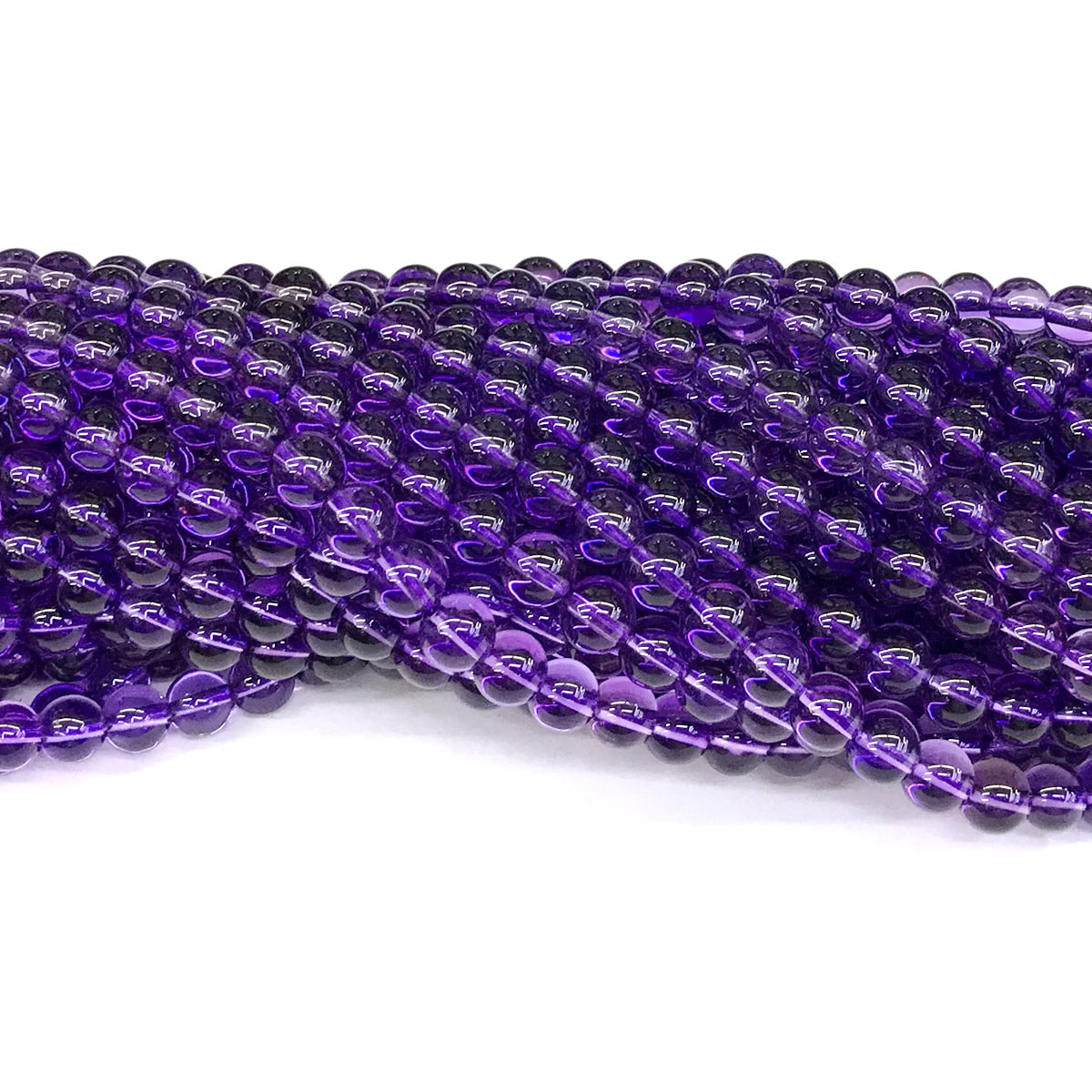 CNA15 Amethyst Gemstone Beads Smooth Round 4mm 15" Strand