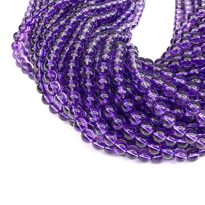 CNA15 Amethyst Gemstone Beads Smooth Round 4mm 15" Strand