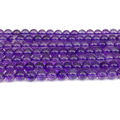 CNA16 Amethyst Gemstone Beads Smooth Round 6mm 15" Strand