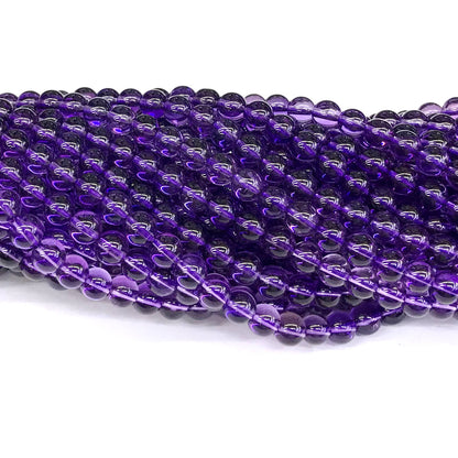 CNA16 Amethyst Gemstone Beads Smooth Round 6mm 15" Strand