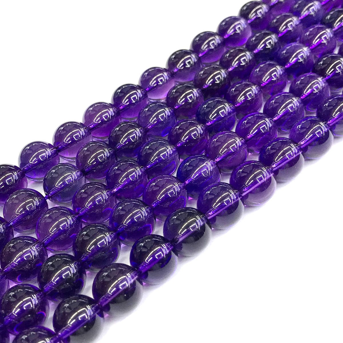 CNA19 Amethyst Gemstone Beads Smooth Round 12mm 15" Strand