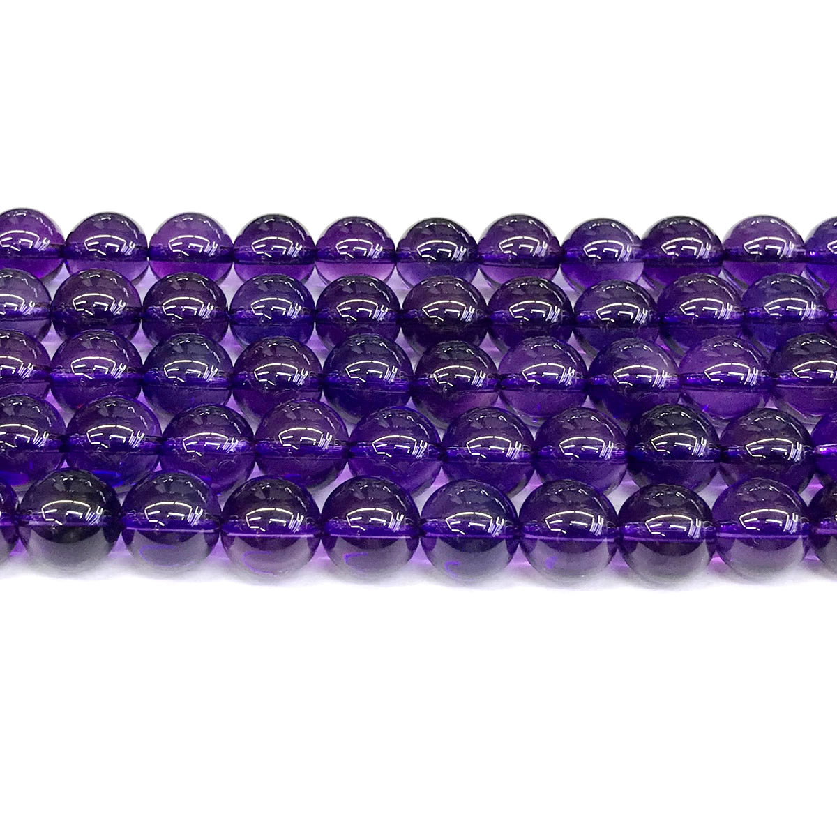 CNA19 Amethyst Gemstone Beads Smooth Round 12mm 15" Strand