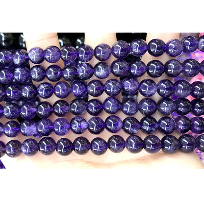 CNA25 Amethyst Gemstone Beads Smooth Round 8mm 15" Strand