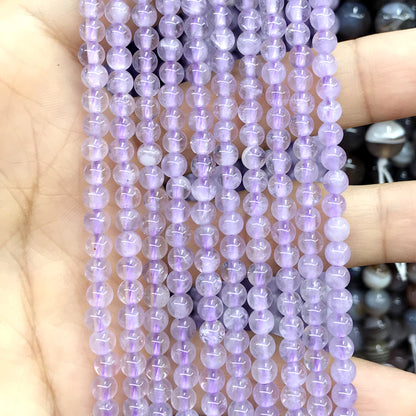 CNA30 Lavender Amethyst Beads Smooth Round 4mm 15.5" Strand