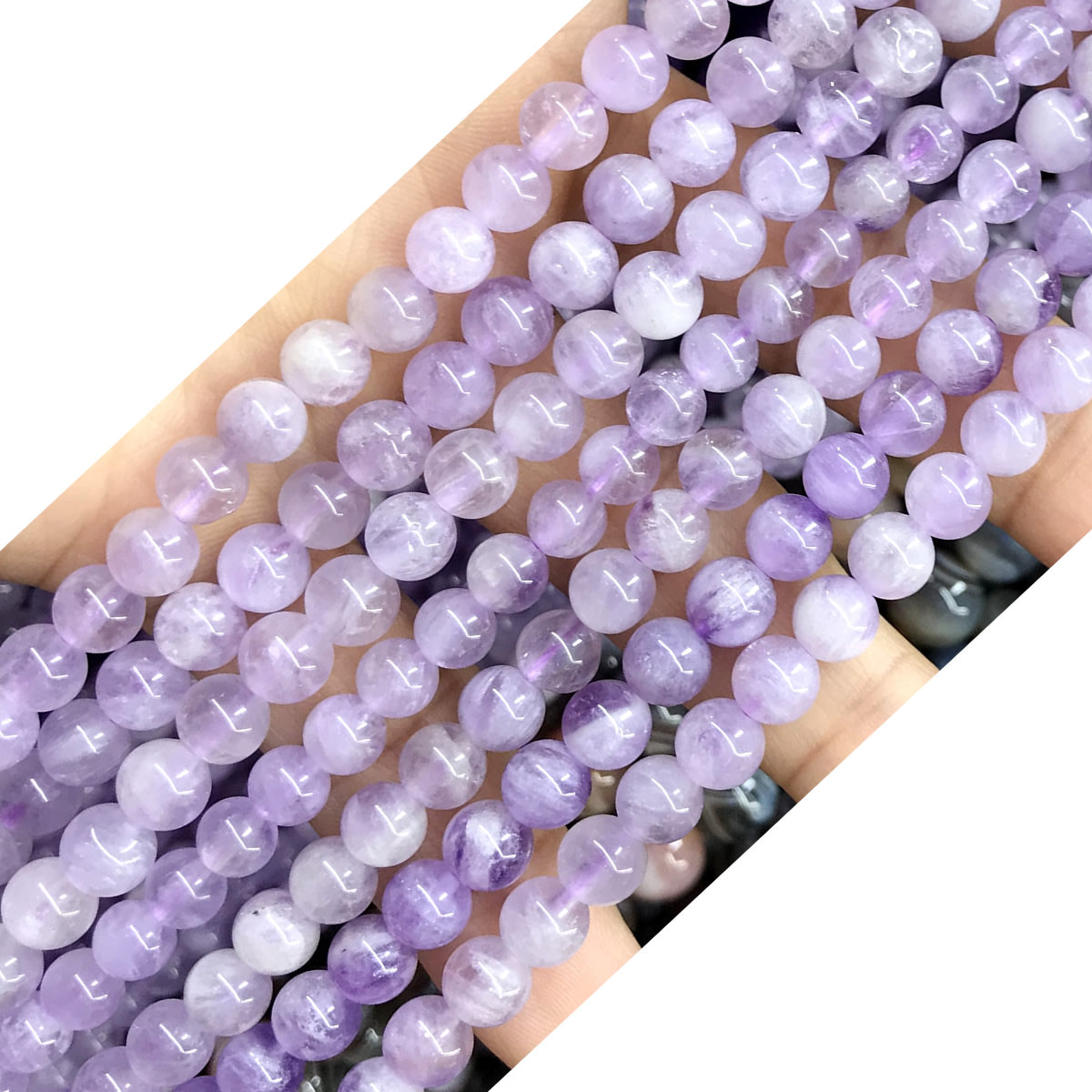 CNA31 Lavender Amethyst Beads Smooth Round 6mm 15.5" Strand