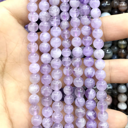 CNA31 Lavender Amethyst Beads Smooth Round 6mm 15.5" Strand