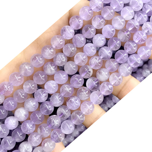 CNA32 Lavender Amethyst Beads Smooth Round 8mm 15.5" Strand