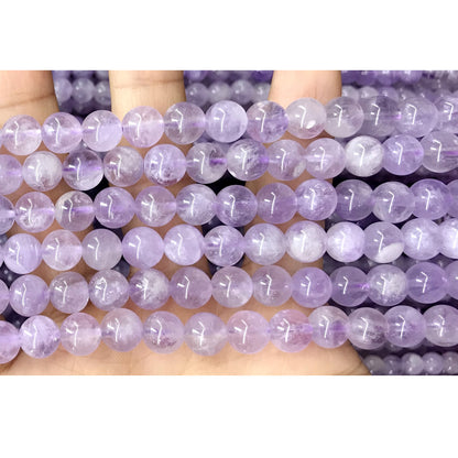 CNA33 Lavender Amethyst Beads Smooth Round 10mm 15.5" Strand