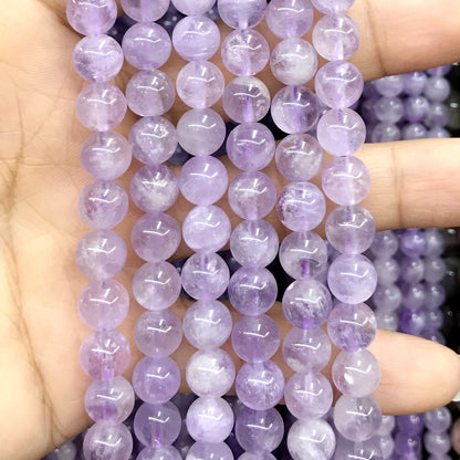 CNA33 Lavender Amethyst Beads Smooth Round 10mm 15.5" Strand