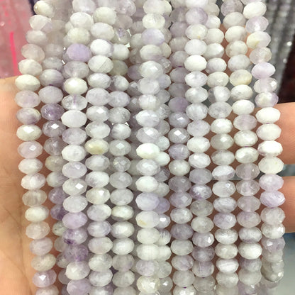 CNA38 Lavender Amethyst Beads Faceted Rondelle 6x10mm 15" Strand