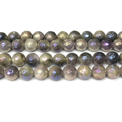 CNA43 Lavender Amethyst Beads Electroplated Faceted Round 12mm 15" Strand