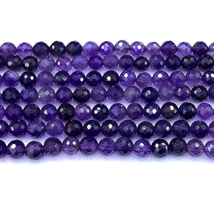 CNA45 Amethyst Gemstone Beads Faceted Round 6mm 15" Strand