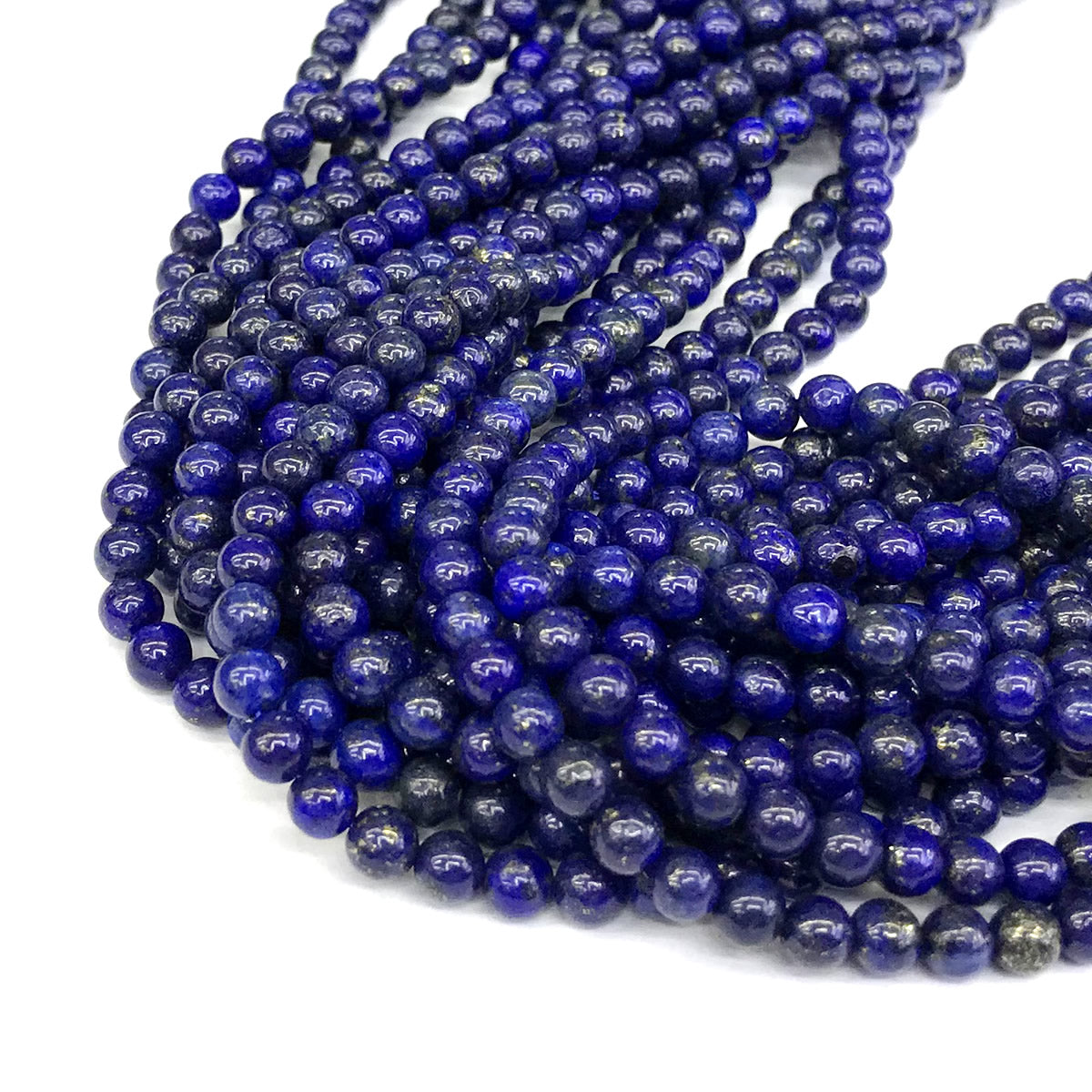 CNL10 Lapis Lazuli Gemstone Beads Smooth Round 4mm 15" Strand