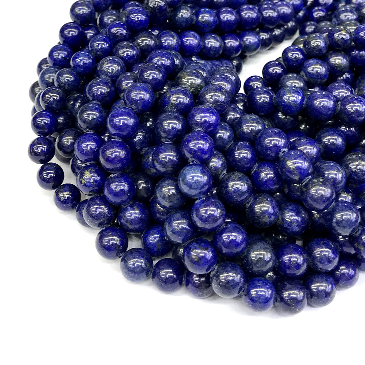 CNL12 Lapis Lazuli Gemstone Beads Smooth Round 8mm 15" Strand