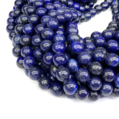 CNL14 Lapis Lazuli Gemstone Beads Smooth Round 10mm 15" Strand