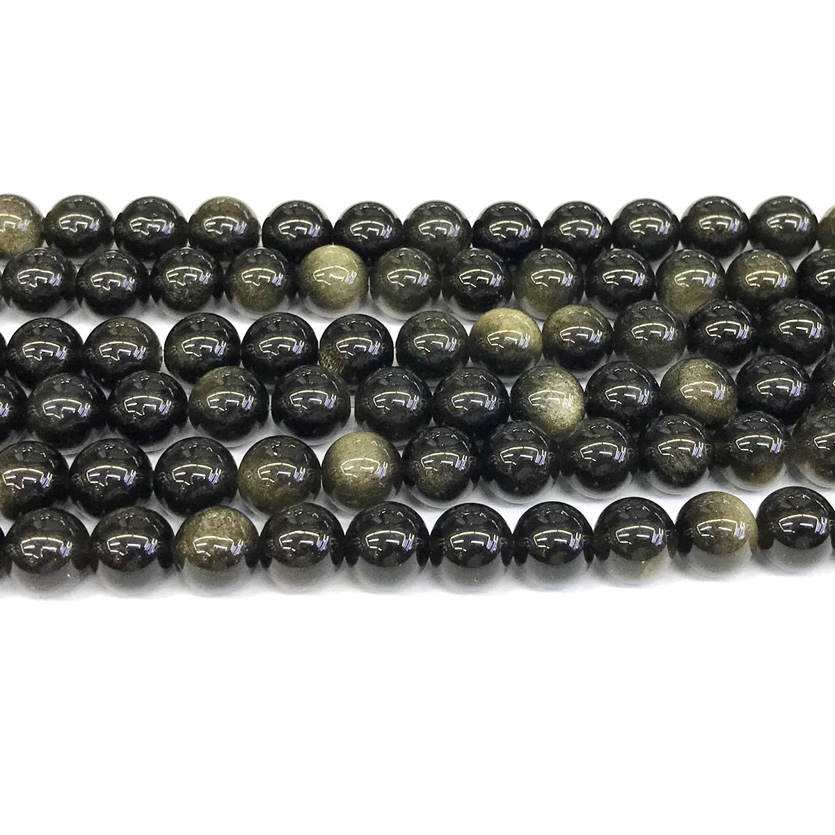 COB35 Golden Obsidian Beads Smooth Round 8mm 15" Strand