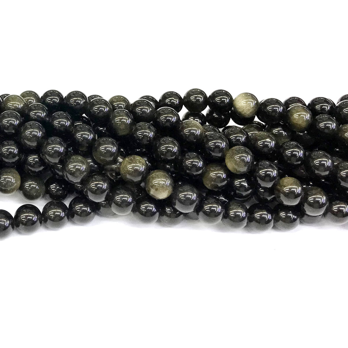 COB35 Golden Obsidian Beads Smooth Round 8mm 15" Strand