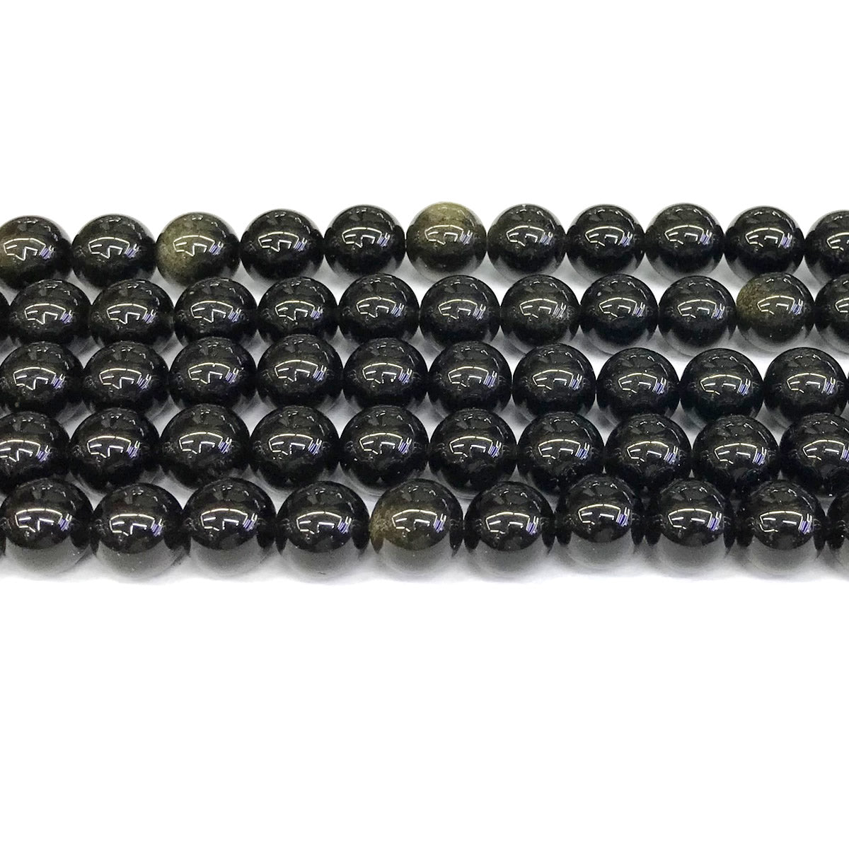 COB36 Golden Obsidian Beads Smooth Round 10mm 15" Strand