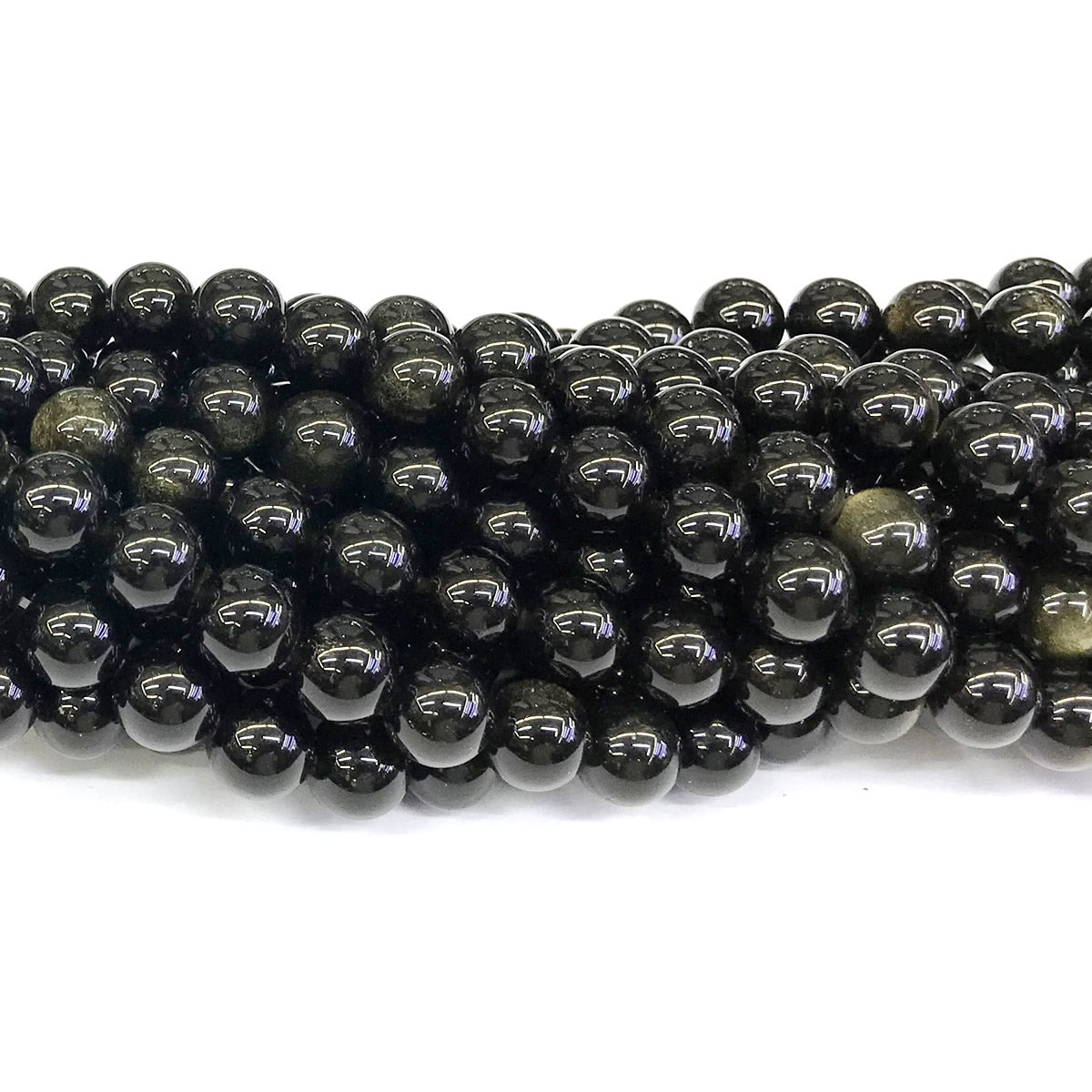 COB36 Golden Obsidian Beads Smooth Round 10mm 15" Strand