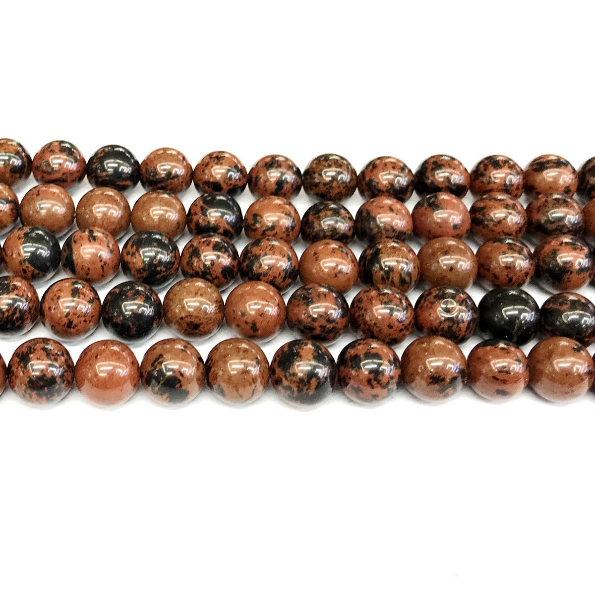 COB45 Mahogany Obsidian Beads Smooth Round 10mm 15" Strand