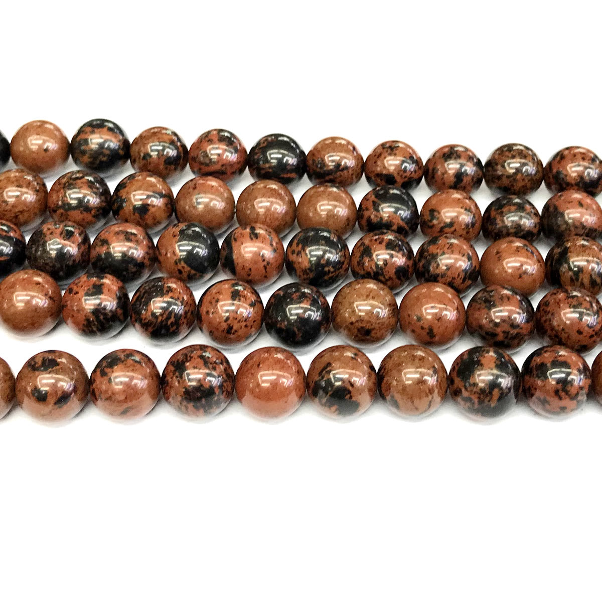 COB46 Mahogany Obsidian Beads Smooth Round 12mm 15" Strand