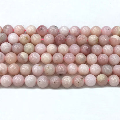 COP126 Pink Opal Gemstone Beads Smooth Round 8mm 15" Strand