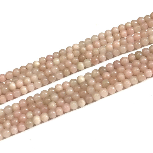 COP155 Chinese Pink Opal Beads Smooth Round 4mm 15" Strand