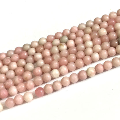 COP156 Chinese Pink Opal Beads Smooth Round 6mm 15" Strand