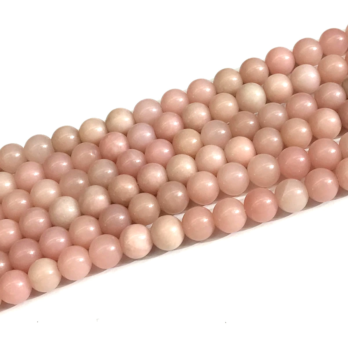 COP157 Chinese Pink Opal Beads Smooth Round 8mm 15" Strand