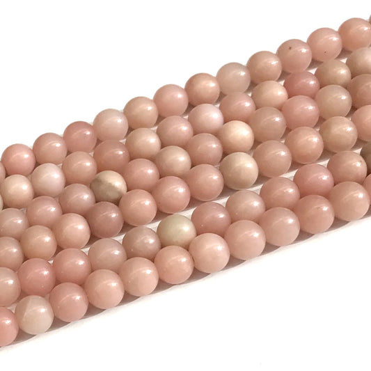 COP158 Chinese Pink Opal Beads Smooth Round 10mm 15" Strand