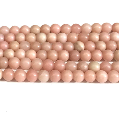 COP158 Chinese Pink Opal Beads Smooth Round 10mm 15" Strand