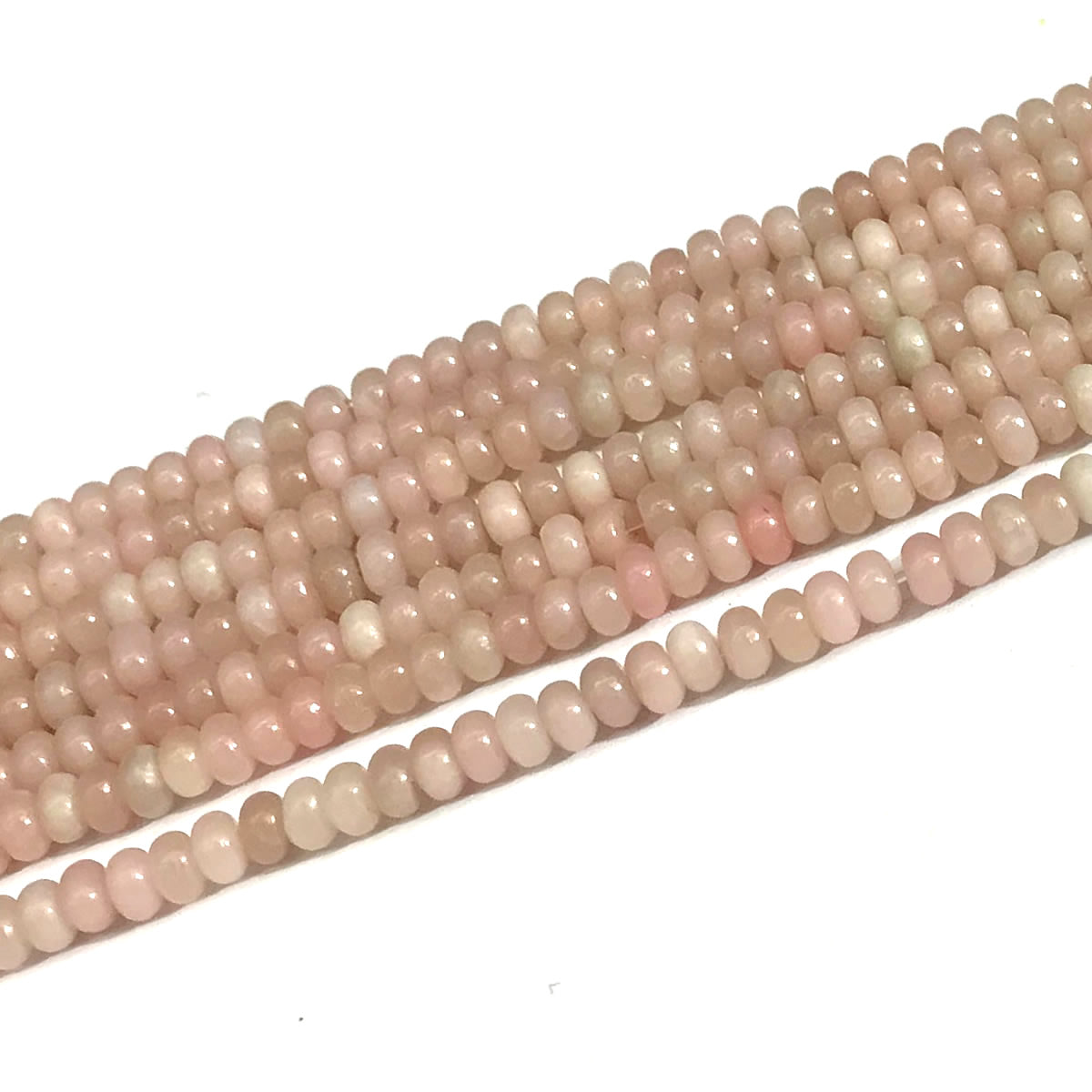 COP161 Chinese Pink Opal Beads Smooth Rondelle 2.5x4mm 15" Strand