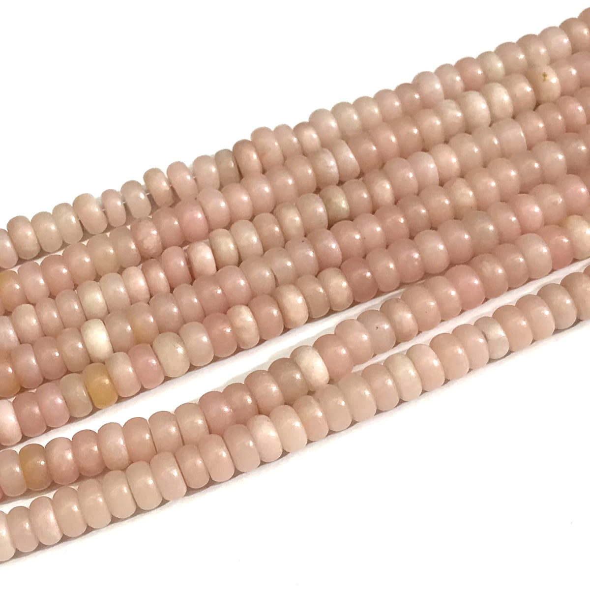 COP162 Chinese Pink Opal Beads Smooth Rondelle 4x6mm 15" Strand