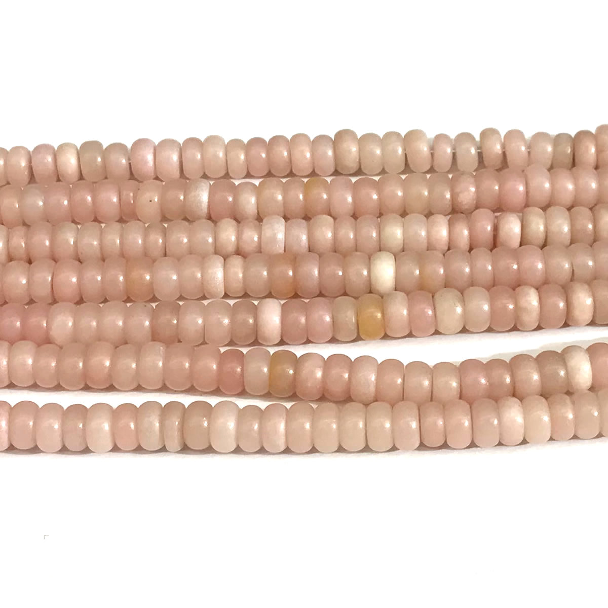 COP162 Chinese Pink Opal Beads Smooth Rondelle 4x6mm 15" Strand