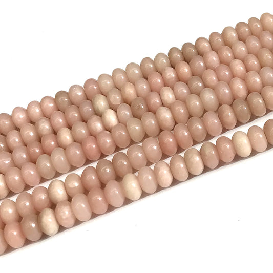 COP163 Chinese Pink Opal Beads Smooth Rondelle 5x8mm 15" Strand